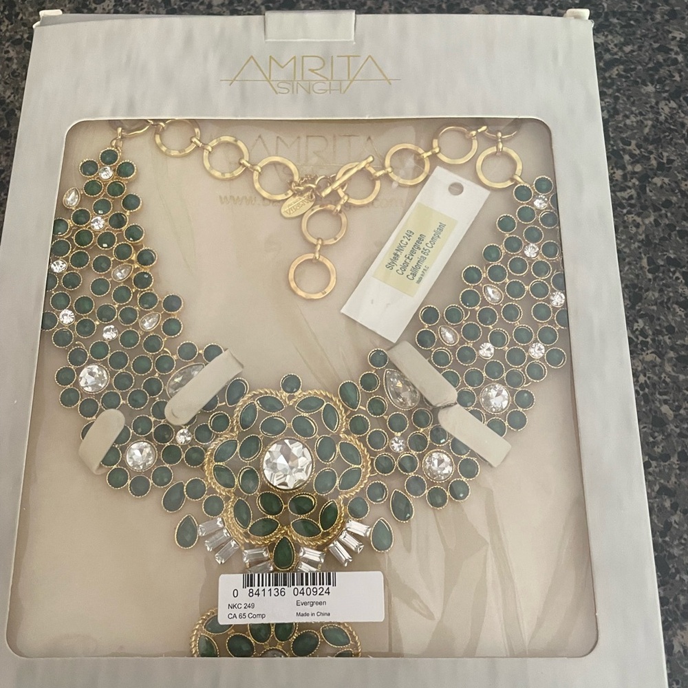 Amrita Singh Emerald and Gold Necklace